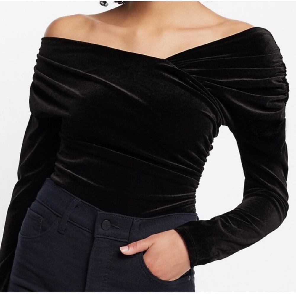 NWT Express Body Contour Velour Velvet Bodysuit Size XS